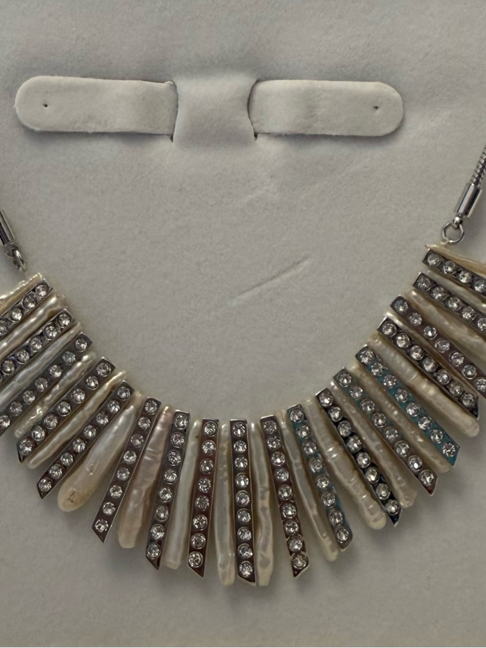 Statement Pearl and Crystal Collar Necklace